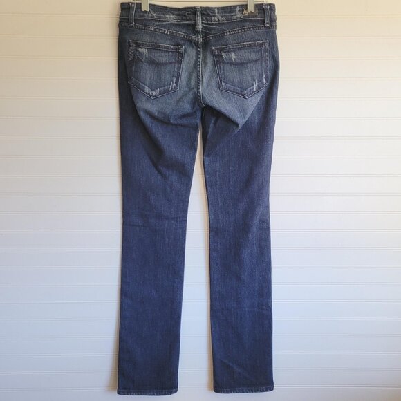 Paige Jeans Size 28 Blue Heights Skinny Dark Wash Distressed Stretch - Picture 7 of 10